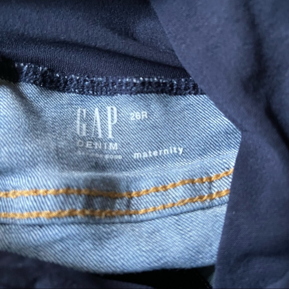 GAP Maternity Full Panel Jegging Dark Indigo Wash Pockets-26 Regular - Picture 8 of 11